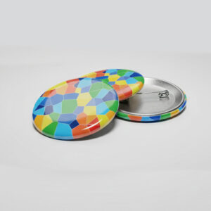 Circle Promo Buttons with Locking Safety Pin